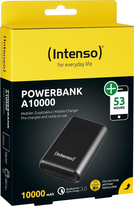Actual product image Intenso Powerbank A10000 Power Delivery (10000 mAh, 20 W, 37 Wh)
