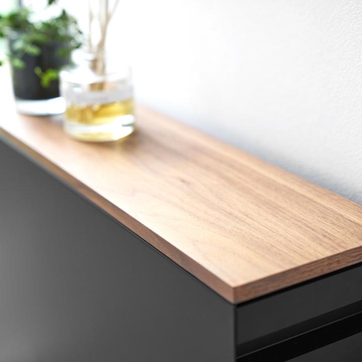 Actual product image Yamazaki Pull-out shelf with wooden shelf TOWER (140 x 56 x 55 cm)