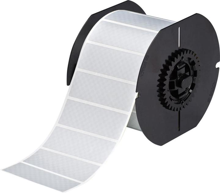 Actual product image Brady B30-18-438, metallised polyester, matt, 76.20 x 25.40 mm, tamper-proof, permanent (1