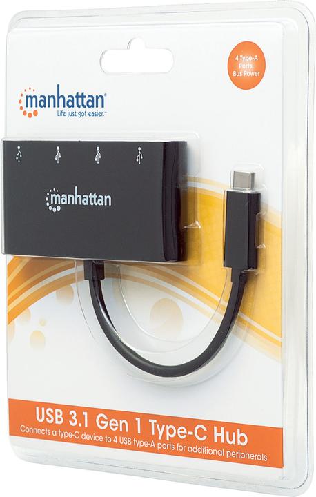 Produktbild Manhattan 4 Port USB 3.0-Hub mit USB-C Stecker (USB-C, 4 Ports)