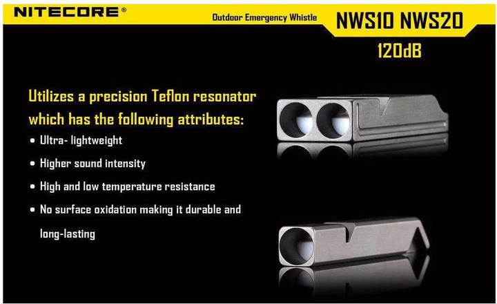 Actual product image Nitecore Emergency whistle - one chamber