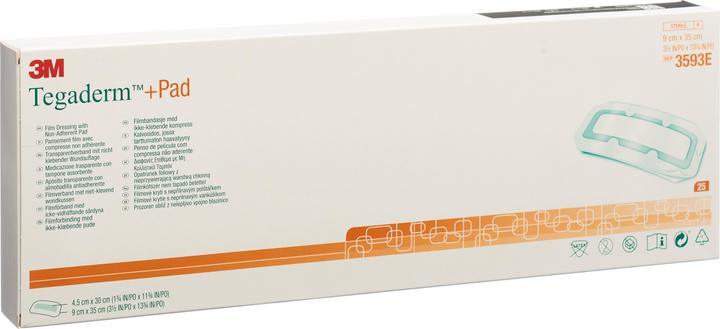 Produktbild 3M Tegaderm+Pad 9x35cm Wundkissen 4.5x30cm 25 Stk (25 x)