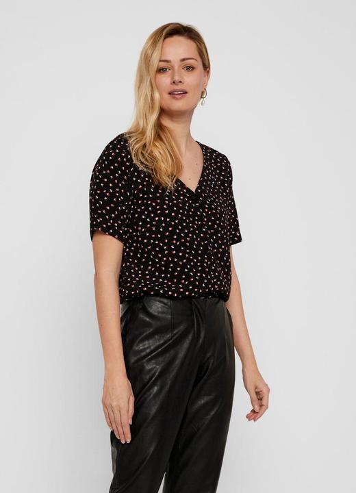 Actual product image Pieces Printed viscose blouse with short sleeves (S)