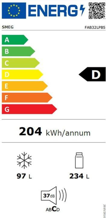 Etichetta energetica Smeg FAB32LPB5 (331 l)