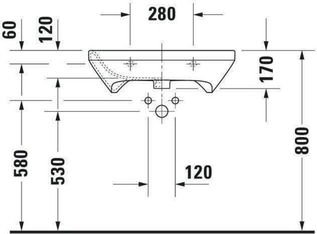 Produktbild Duravit Waschtisch DuraStyle Vital 65 cm wei 2329650000 (570 mm, 650 mm)