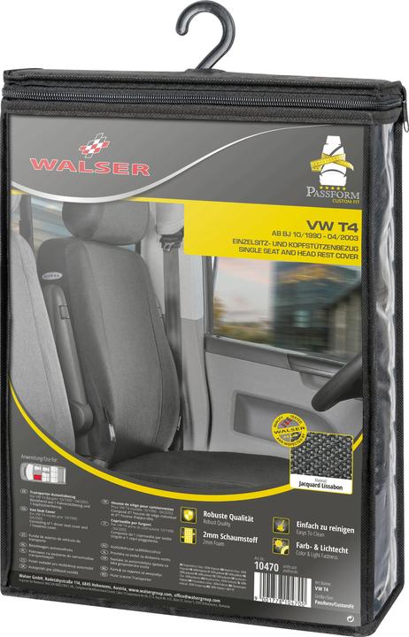 Produktbild Walser Sitzbezüge für VW T4 Einzelsitz vorne aus Polyester für BJ 10/1998 03/2003