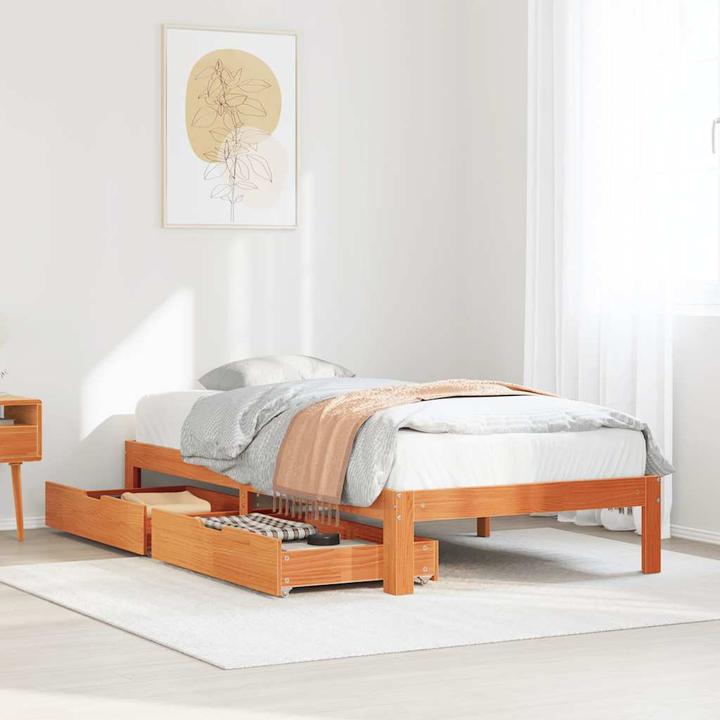 Produktbild VidaXL Bett mit Schubladen Kiefer (140 x 190 cm)