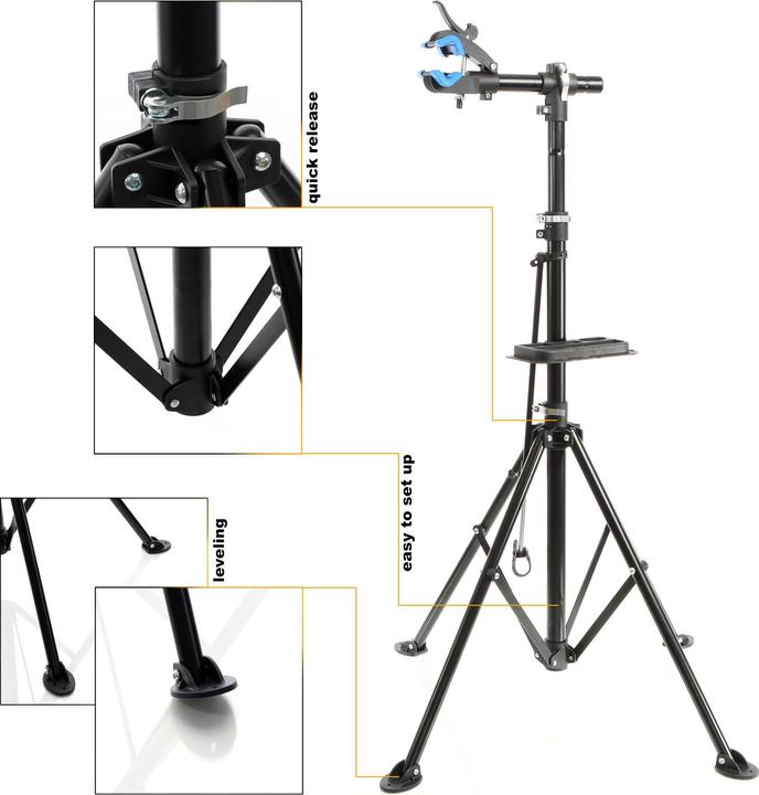 Actual product image Wiltec Repair stand 360° swivelling 30kg adjustable bike assembly stand
