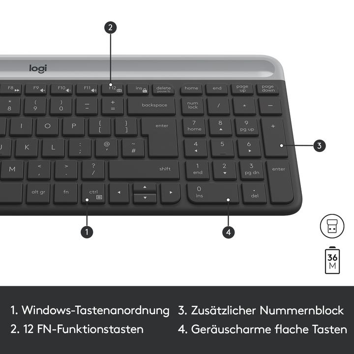 Immagine prodotto Logitech MK470 (DE, Senza fili)