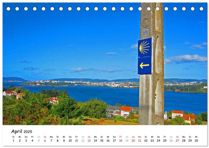 Produktbild Jakobsweg - Camino Ingles (Tischkalender 2025 DIN A5 quer), Monatskalender (A5, Deutsch)
