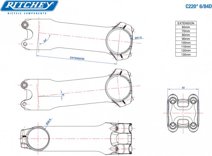 Produktbild Ritchey WCS C220 70mm (70 mm, 31.80 mm)
