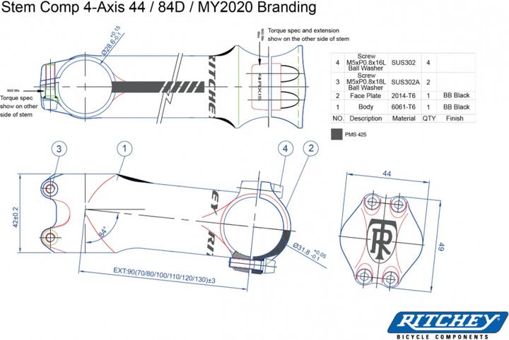 Produktbild Ritchey New Comp 20 4-Axis (60 mm, 31.80 mm)