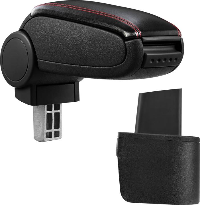 Immagine prodotto Pro-Tec Bracciolo centrale Nissan Micra K12 con vano portaoggetti in similpelle nera con cuciture rosse