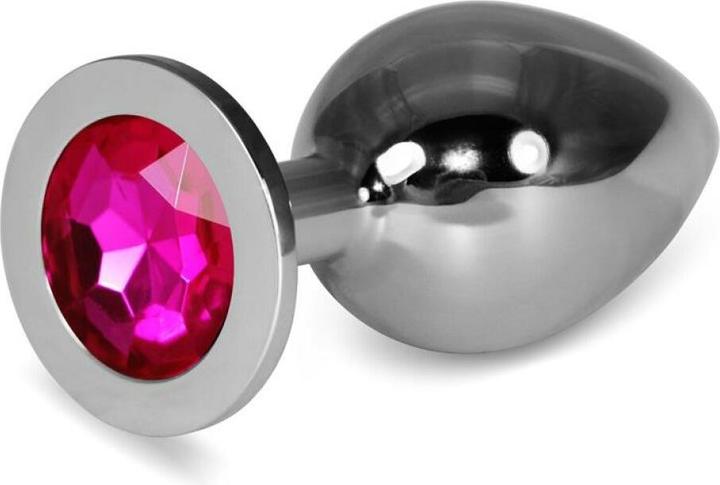 Lovetoy Metall Butt Plug RoseBud Classic mit Fuchsia Juwel Grösse L