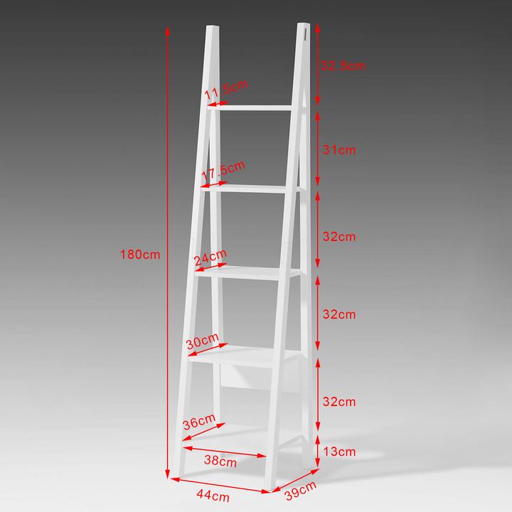 Produktbild SoBuy Leiterregal Weiss (44 x 39 x 180 cm)