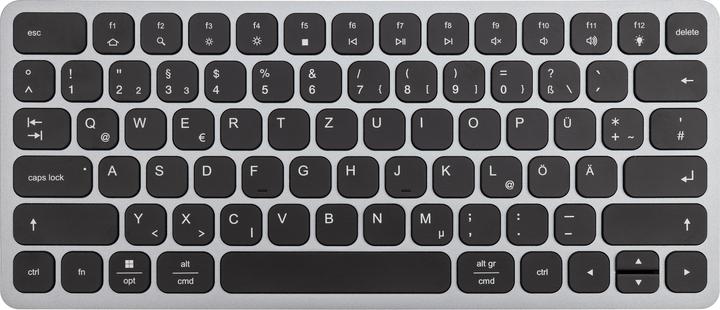 Actual product image Axagon HMC-KB keyboard USB-C 5Gbps with HUB, microSD/SD, 3x USB-A, HDMI 4K/60Hz, PD 100W, Audio, DE (DE, Cable)