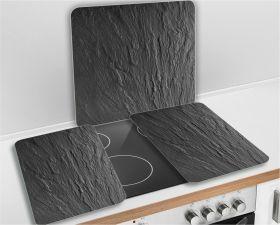Actual product image Wenko 3 in 1 cooker top, chopping board, worktop, made of glass, slate look