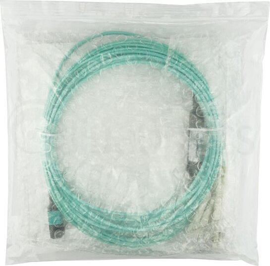 Actual product image BlueOptics MC6709309-007 compatible MPO-4xLC OM3 patch cable 7.5 metres