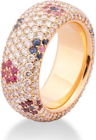Breuning RING - E.SAFIR PINK B10 (Exklusiv)/Brill. 4,296 Ct. G/if (56, 750/18 K Gold)