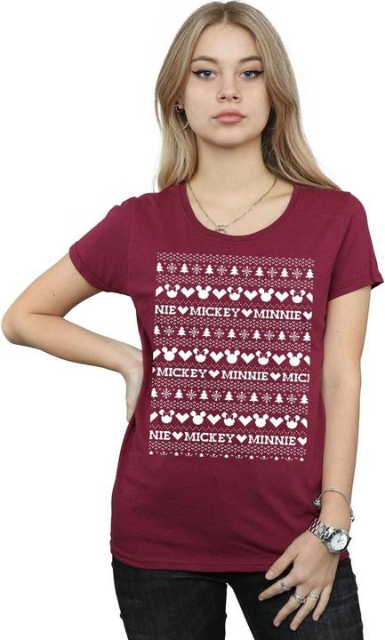 Immagine prodotto Disney Mickey And Minnie Christmas Fair Isle Maglietta Donna (S)