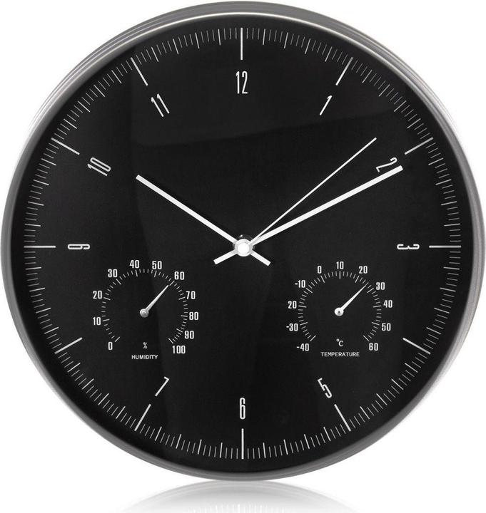 Immagine prodotto Maclean CE60S CE60S Orologio da parete sidabrinis 12 30cm con termometro e igrometro sidabrinis (30 cm)