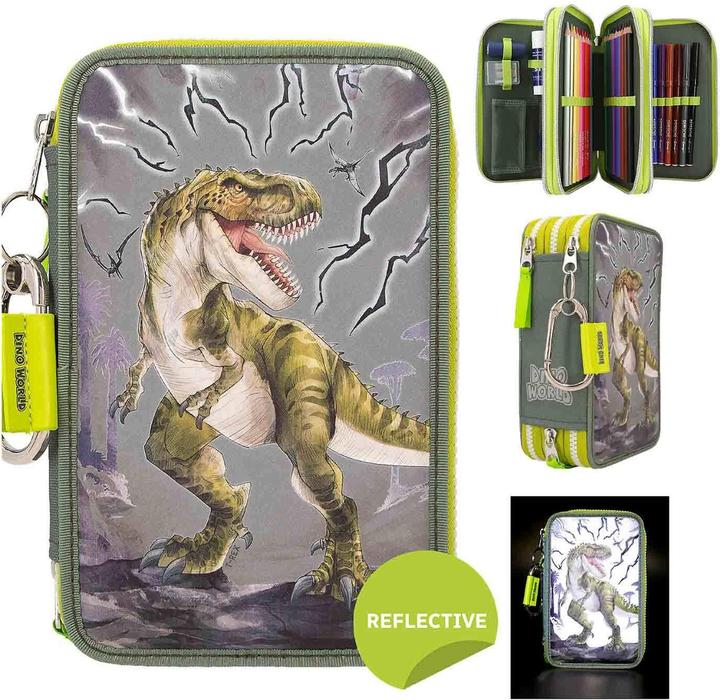 Actual product image Dino World - Triple Pencil Case REFLECTOR ( 0411758 )