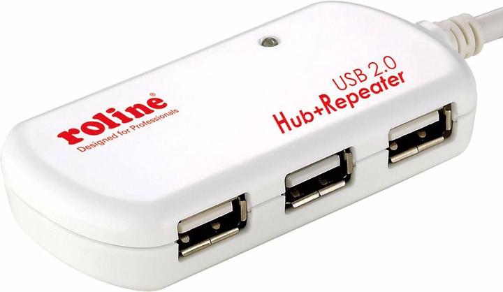 Image du produit Roline Hub 4 ports USB 2.0 avec répéteur (USB-A, 4 Ports)