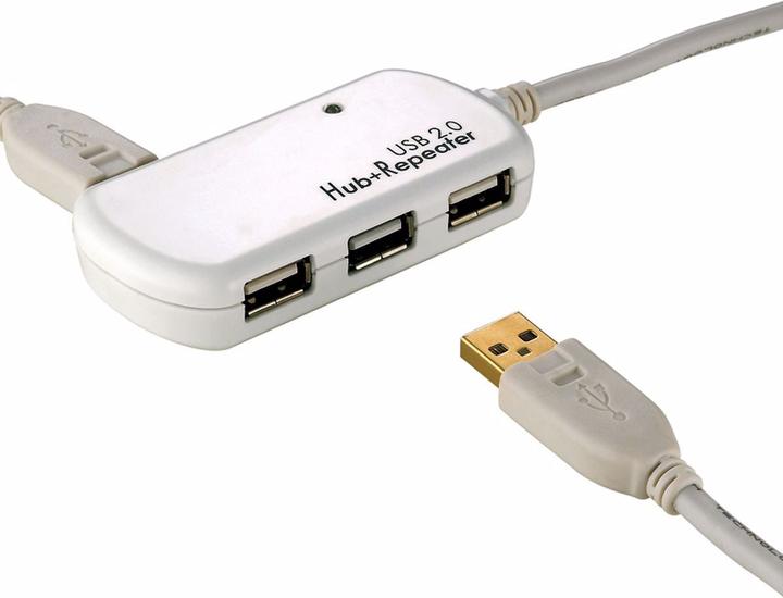 Image du produit Roline Hub 4 ports USB 2.0 avec répéteur (USB-A, 4 Ports)