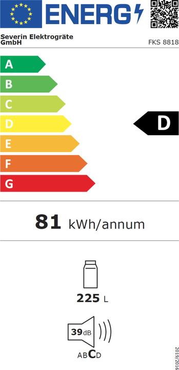 Energy Label Severin FKS8818 (225 l)