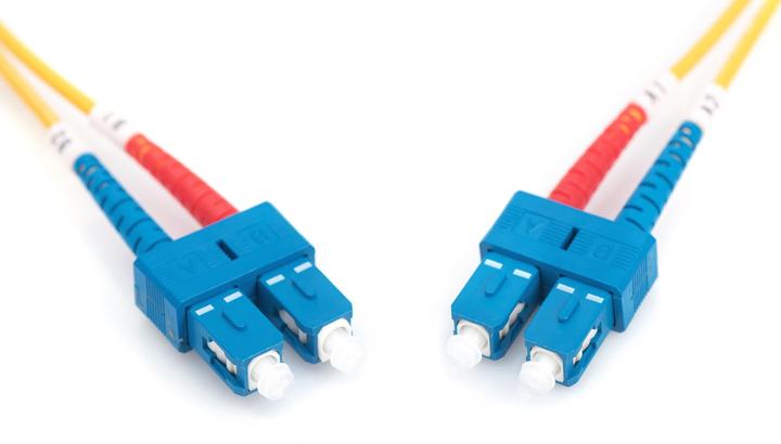 Produktbild Digitus LWL Patchkabel SC/SC 09/125um 2m Singelmode Duplex Halogenfrei mit Messprotokoll gelb (CAT7, 2 m)