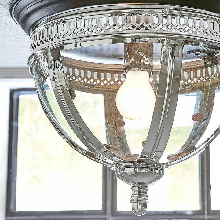 Actual product image Loberon Wall & ceiling lamp Toole silver/black (E14)