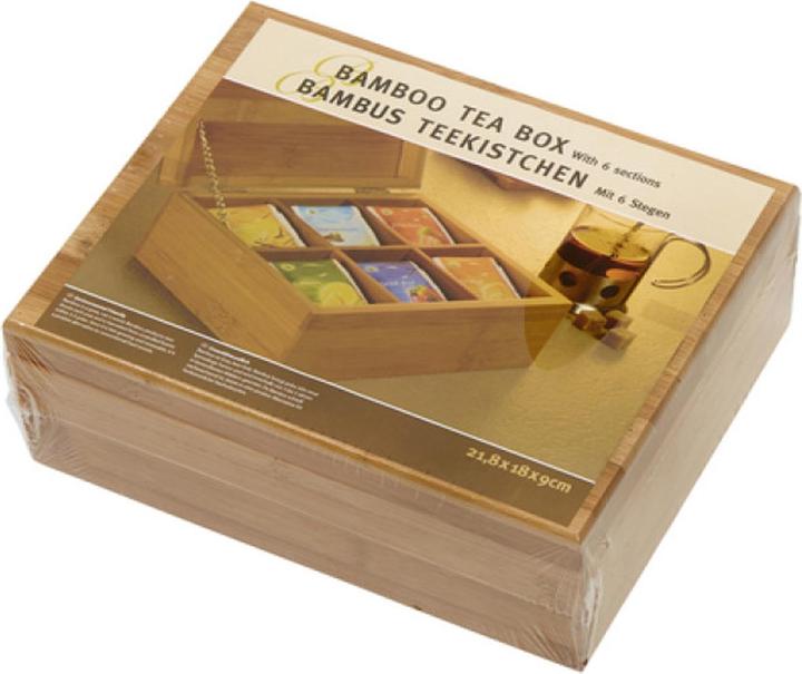 Actual product image Mojawo Tea box tea bag box tea box storage bamboo 6 compartments