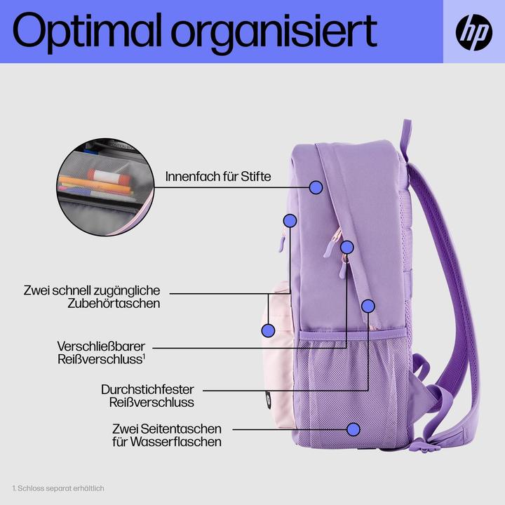 Actual product image HP Campus Lavender Backpack (P) (17 l)