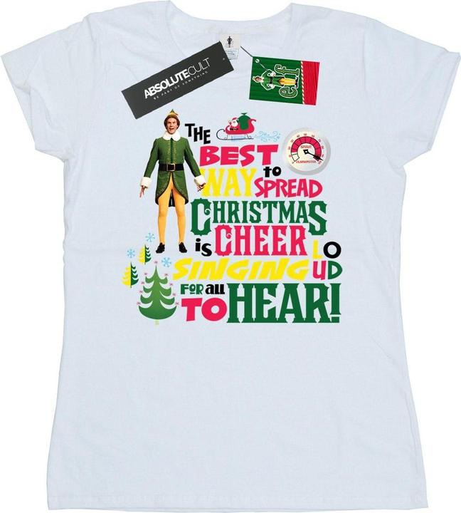 Actual product image Elf Womens/Ladies Christmas Cheer Cotton T-Shirt (XXL)