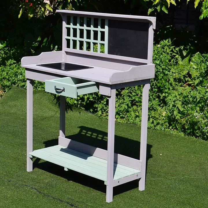 Actual product image Homcom Planting table with drawer and tray