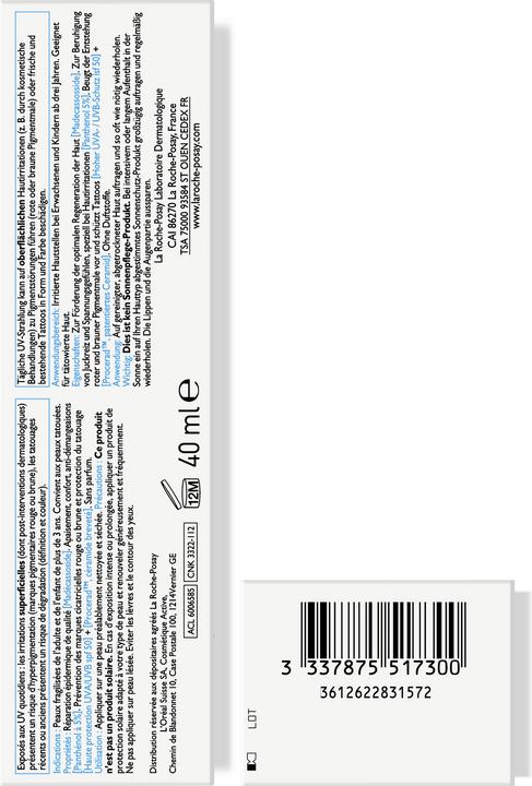 Actual product image La Roche Posay Cicaplast Baume (Suntan cream, SPF 50, 40 ml, 60 g)