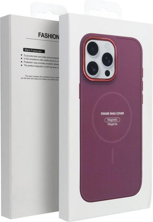 Immagine prodotto OEM Back panel cover FRAME MAG COVER Case compatible with MagSafe for IPHONE 12 magenta (Apple iPhone 12)