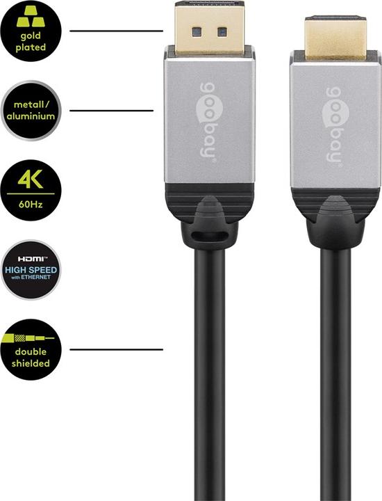 Produktbild Goobay DisplayPort — HDMI (Typ A) (1 m, DisplayPort, HDMI)