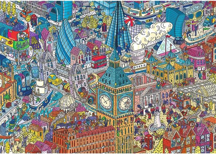 Actual product image Trefl Puzzle 1000 pieces UFT EYE-SPY Time Travel London England (1000 pieces)