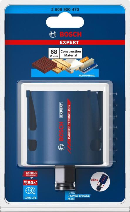 Actual product image Bosch Professional Zubehör EXPERT Construction Material hole saw, 68 x 60 mm (68 millimetres)