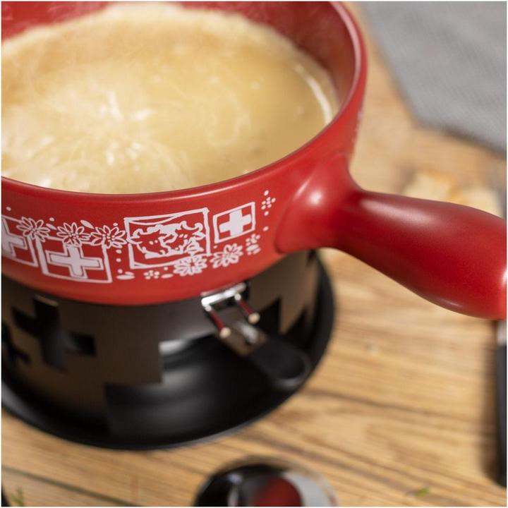 Immagine prodotto Kuhn Rikon Set per fonduta di formaggio rosso svizzero - Ø 23 cm (Fondue di formaggio)