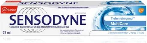 Image du produit Sensodyne dentifrice au fluor, pour dents sensibles, 75 ml (75 ml)