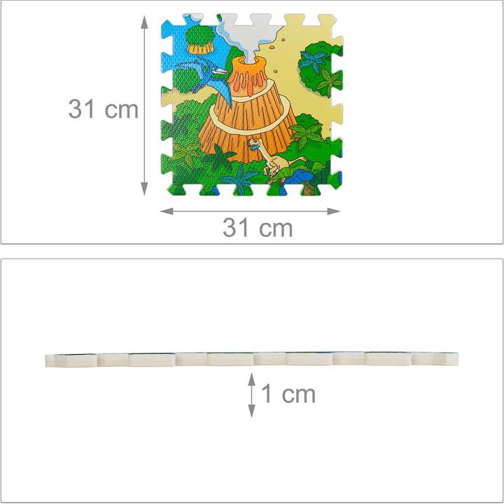 Image du produit Relaxdays Tapis-de-jeu Dinosaure (31 x 31 x 1 cm)