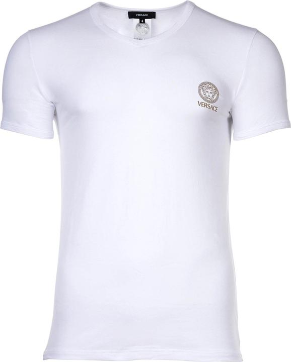Produktbild Versace T-Shirt Short Sleeves V Neck Jersey Topeka Bi-Stretch Cotton Organic New Logo (S)