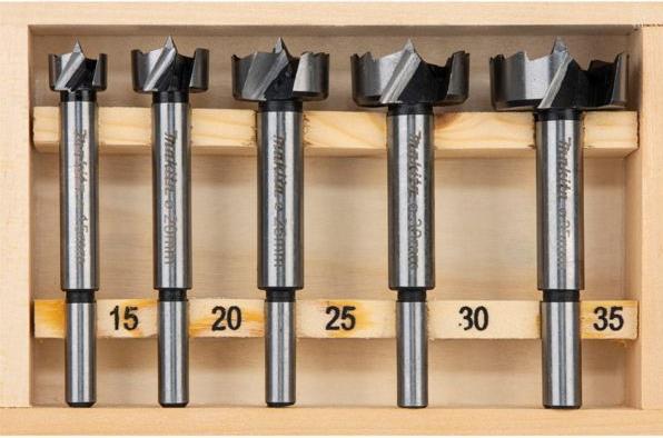 Actual product image Makita Forstner bit set (15 millimetres, 25 millimetres, 30 millimetres, 35 millimetres, 20 mm)