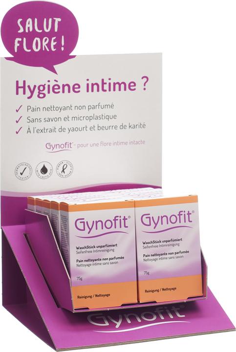 Image du produit Gynofit Présentoir de comptoir Pièce de lavage non parfumée 10 pièces allemand/français (10980 ml, Lotion de toilette intime)