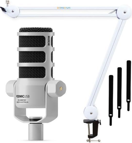 Actual product image RØDE Microphone Podmic USB White with articulated arm White
