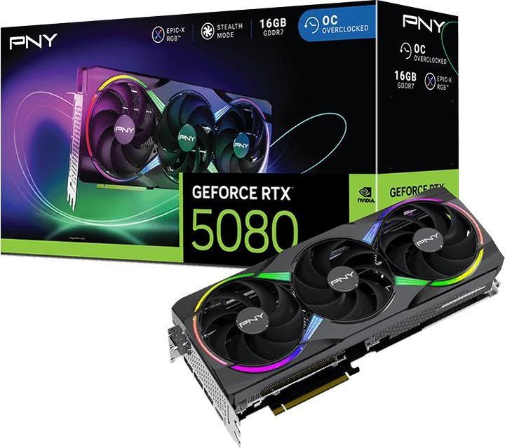 Produktbild PNY GeForce RTX 5080 ARGB Epic-X RGB Overclocked Triple Fan (16 GB)