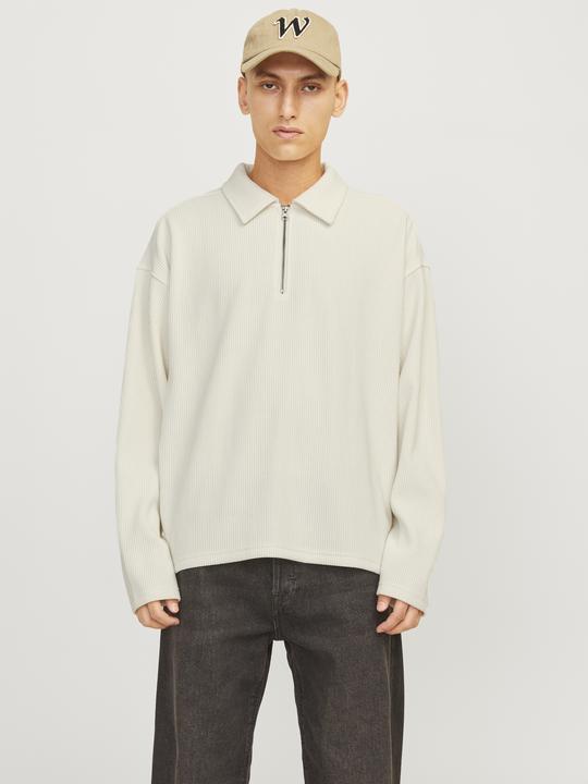 Produktbild Jack & Jones Jorrick Plisse Sweat Zip Split Polo Ln (L)