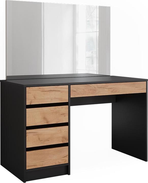 Image du produit Vicco Coiffeuse Sherry, Anthracite/chêne doré, 120 x 75 cm avec miroir LED et tabouret (120 x 75 x 55 cm)